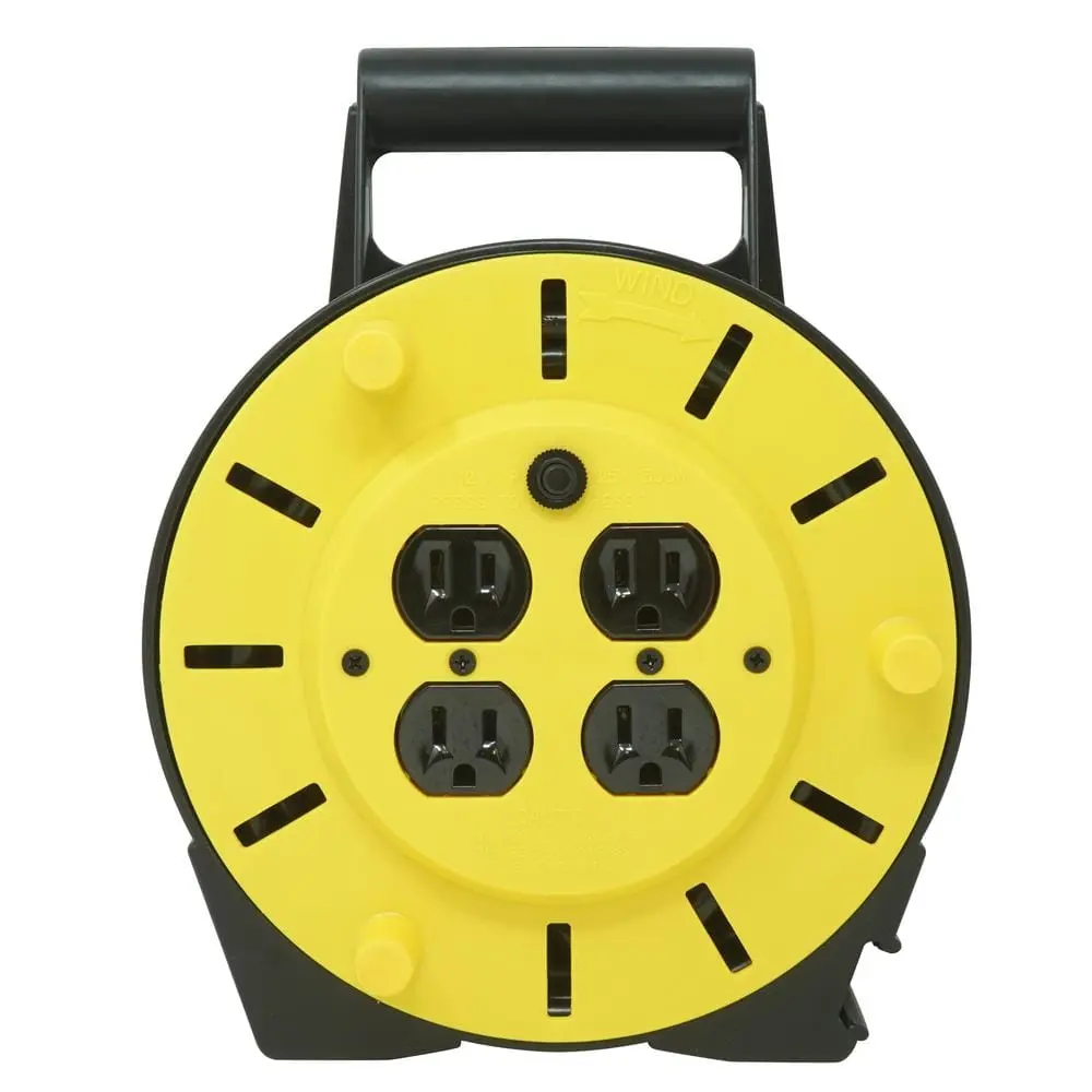 25 ft. 16/3 Multi-Outlet (4) Portable Extension Cord Reel Power Station