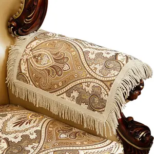 Luxury Couch Arm Covers,Washable Armrest Covers for Sofa,Anti Slip Recliner Chair Arm Covers Protectors for Leather Sofa Arm Cover Set of 2 (FLKF-Beige)