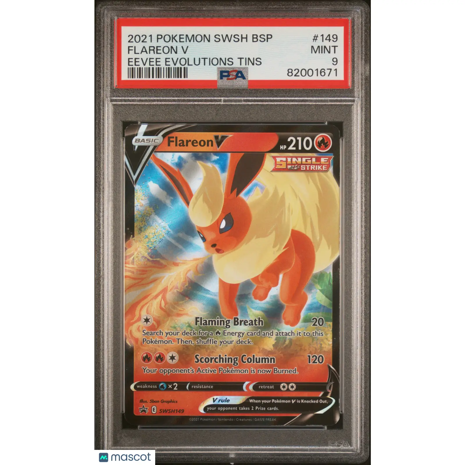 PSA 2021 Pokémon TCG Flareon V #149 Full Art 9