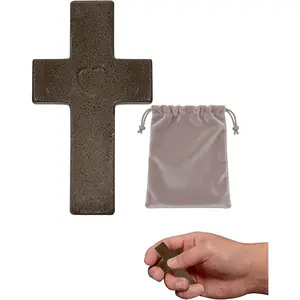 Marble Pocket   - Heirloom Quality Prayer  with  Veining, a Meaningful & Lasting Christian  for Easter or Baptism (Grey)