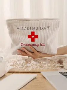 Bride Wedding Emergency Bag, Personalized Polyester Material, Small Lightweight Organizer, Fade Resistant, Foldable, Fashion Makeup Bag