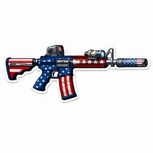 American Flag AR 15 Sticker Car Bumper Gun Decal .556 Tactical Military Waterproof
