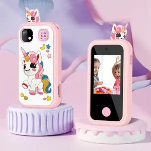 Unicorn Smart Phone Toy for Girls Age 3-9, Mini Smartphone Learning Machine with 2.4'' Touch Screen, 18 Learning Games, Dual Camera, Music Player, 32GB SD Card