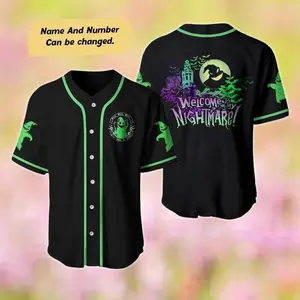 Halloween Oogie Boogie Welcome To My Nightmare Baseball Jersey, Ghost Baseball Shirt, Nightmare Before Christmas Sport Jersey Shirt, Horror Shirt