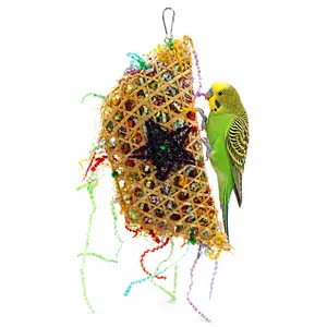 2pcs - Colorful Hanging Bird Toy - Interactive for Parrots & Small Birds | Fun Chew & Climbing Toy with Safe Materials,Parrot Foraging Shredder Toy Set
