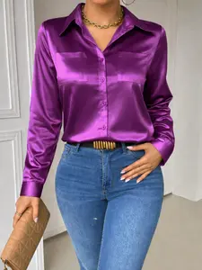 Satin Shirt for Women, Long Sleeve Elegant Office Wear, 6 New Luxury High-End Versatile Top, Professional Attire