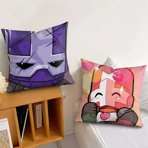 C-Castle CrashersS game Cushion Cover Soft Short Plush Fabric Double-Sided Print Organic Breathable Sofa Pillow Case, Home Machine Washable in Perfect for Home Decor Warm Winter Home Child Gift
