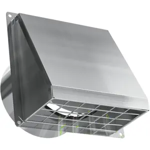 Dryer Vent Cover Outside 4 Inch with Removable Mesh -304 Stainless Steel Wall Vent Exhaust Vent Cover Rubber Cushioned Non Return Flap