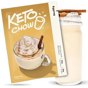 Keto Chow Eggnog | Keto Meal Replacement Shake Powder | Nutritionally Complete | Low Carb | Delicious Easy Meal Substitute | Protein Rich You Choose The Fat | Single Meal