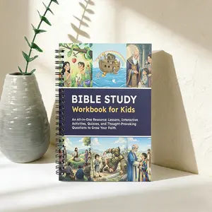 Kids Christian Bible Study Notebook, Interactive Faith Workbook with Bible Stories & Activities, Educational Religious Resource