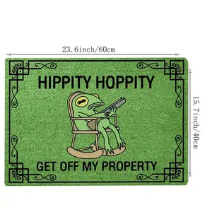 GET OFF MY PROPERTY Funny Door Mat – Machine Washable, Stain Resistant, Lightweight, Non-Slip Rug, Perfect for Indoor Entryway, Porch, or Covered Outdoor Use