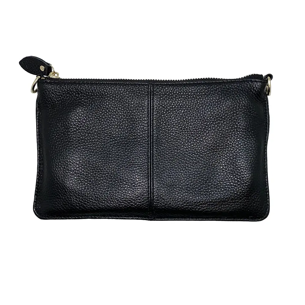 Black Leather Wristlet