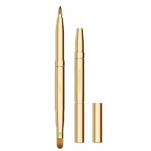 Gold Retractable Lip Makeup Brushes Double-Ended Travel-Friendly Lipstick Gloss Brush for Christmas Gifts Precision Application Easy to Clean Lipgloss Cosmetic Glossy