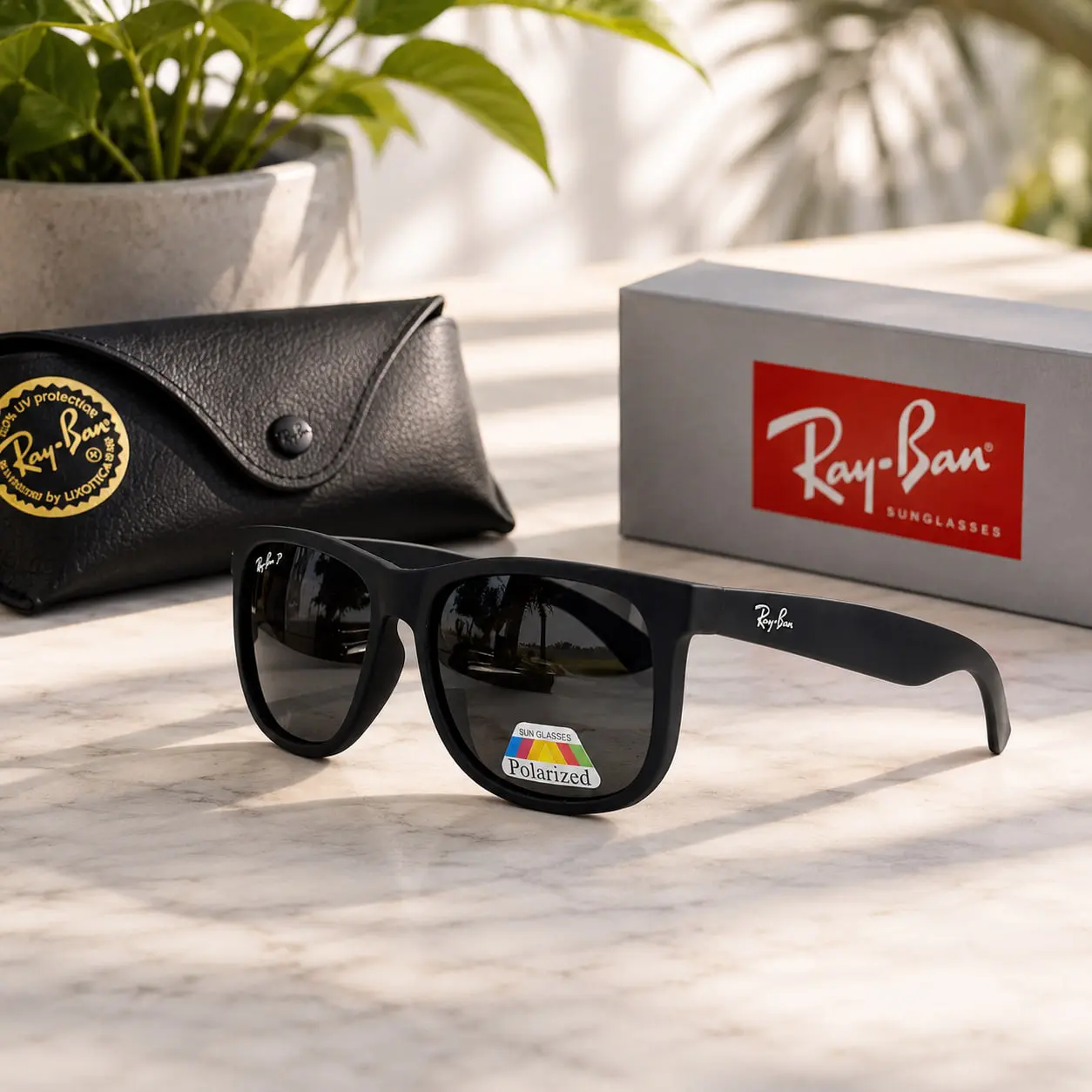 Ray-Ban Classic Black Polarized Sunglasses – UV Protection for Men & Women