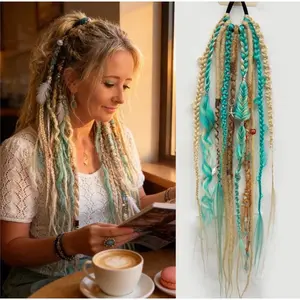 Cross-border hot-selling synthetic fiber matte dreadlock ponytail crochet hair wig