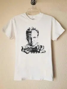 Quentin Tarantino Portrait T-Shirt for Men – White Movie Director Graphic Tee