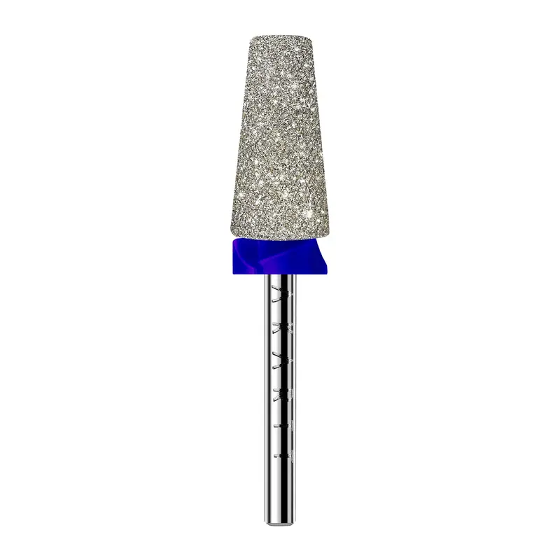 Makartt Tapered Cross Teeth Diamond Cuticle Nail Drill Bit, 3/32" Shank, Medium #150 Grit, Corrosion-Resistant Heat-Resistant Nail Care Tool with Dust-Proof Ring for Gel Removal, Beauty Parlors Supplies