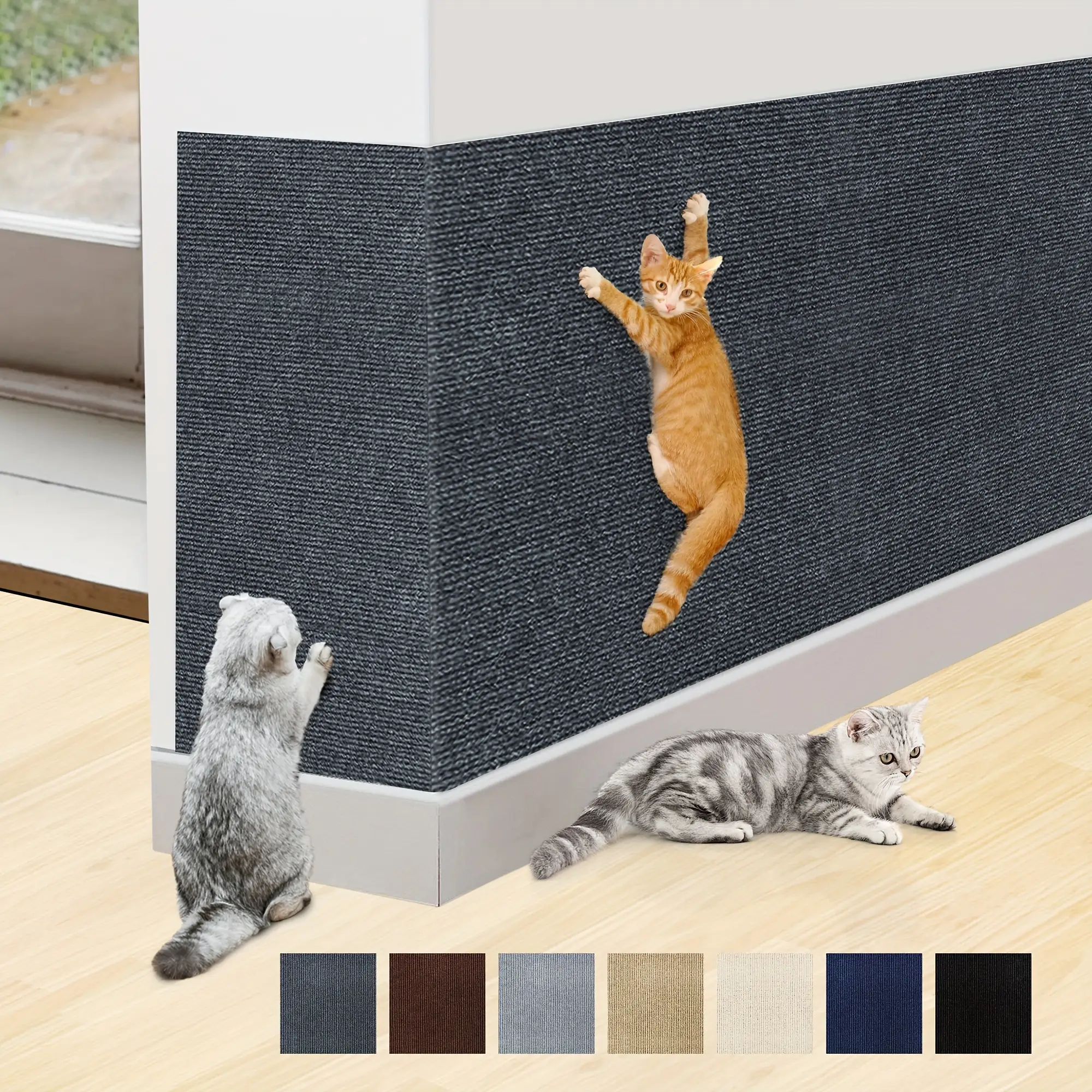 Customizable Cat Scratching Mat - Durable, Easy-Install Furniture Protector & Claw Care Pad for Cats - Multi-Purpose, Long-Lasting Polyester Design
