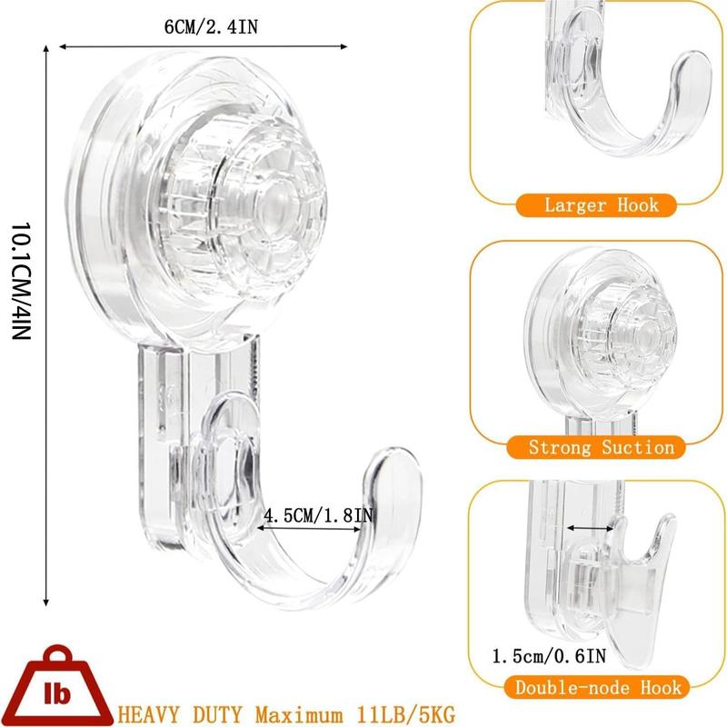 Clear Front Door Wreath Hook, 2 Counts/4 Count Detachable Suction Cup Wreath Hanger, Home Decor for Window Glass Door, Detachable Hooks j  hooks gifts  more large multi-purpose storage memorial portrait gifts cama en 4 block foto hat holder funny desk