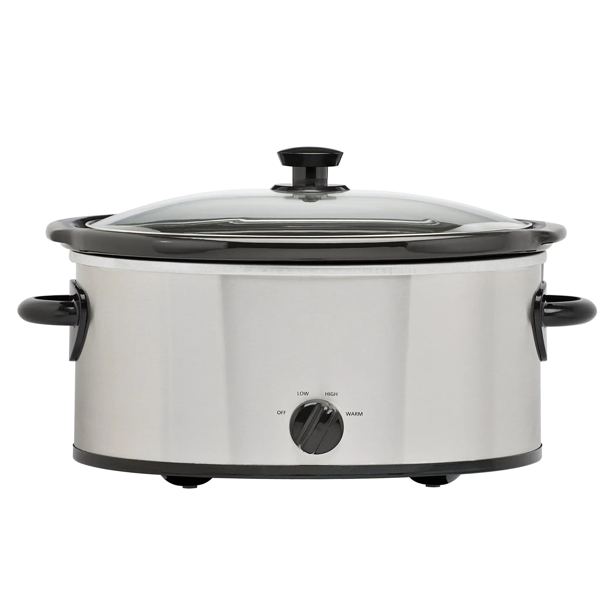 Mainstays 6 Quart Oval Slow Cooker, with Stainless Steel Finish and Glass Lid