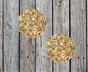 Gold Glitter Car Coasters