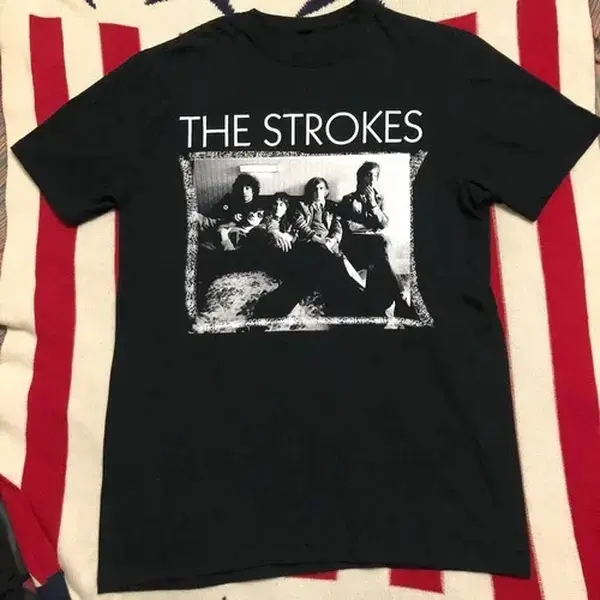 The Strokes Band T shirt 90s Remake Design Black tee Short Sleeve tee NH24815