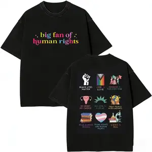 FEEGO Big fan of human rights Hoodie,  graphic  tees Equal rights T-shirt Love is love shirt Plan Unisex T-Shirt Vintage 90s Graphic Tee for Everyday Wear boxy  fit  shirt