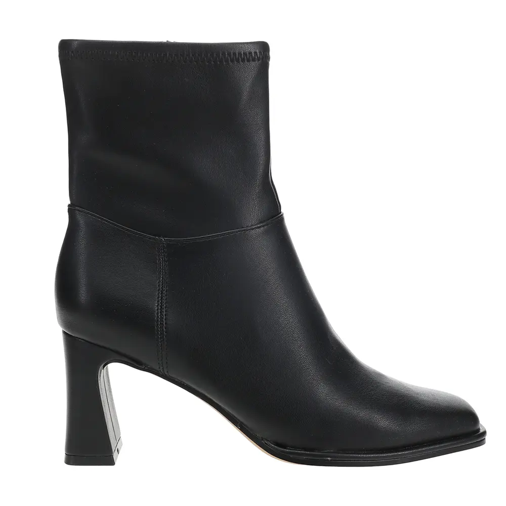Steve Madden Womens Harp Square Toe Zippered Casual Boots Ankle Mid Heel 2-3" - Black