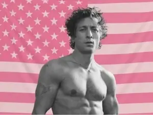 Jeremy Allen White Flag, Pink Aesthetic Wall Flag, Shameless Shirtless Flag, Actor Fan Room Decor hot actor wall art tv show tapestry