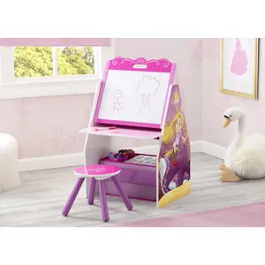 Princess Activity Center - Easel Desk with Stool & Toy Organizer