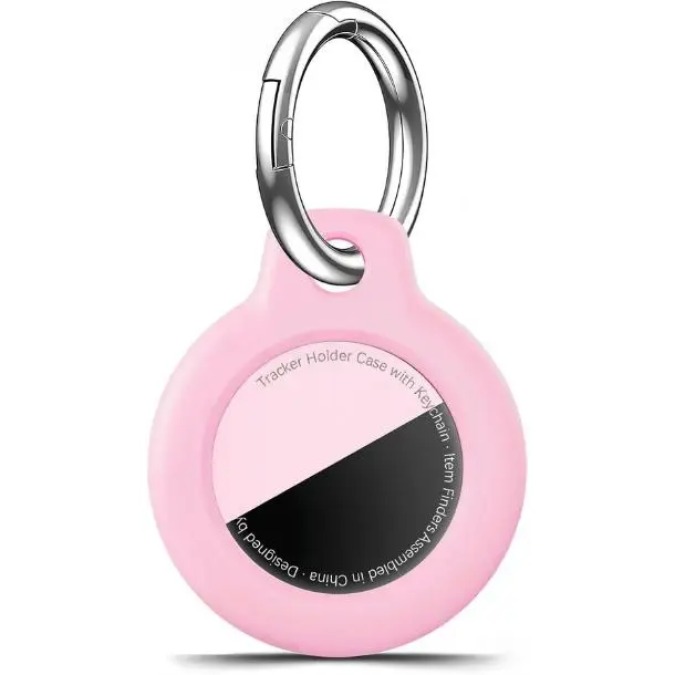 Case for AirTag 2nd Gen (2026) & 1st Gen, Shockproof Holder Anti-Scratch Protective Cover for Air Tags, Men's Women's Keyrings & Keychains for Keys, Luggage, Bags, Blossom Pink