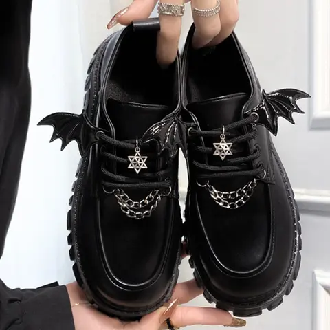 Women's Fashionable Bat Wing Design Mary Jane Shoes, Casual Comfortable Platform Shoes for Daily Wear, Y2K Style Shoes for Women & Girls