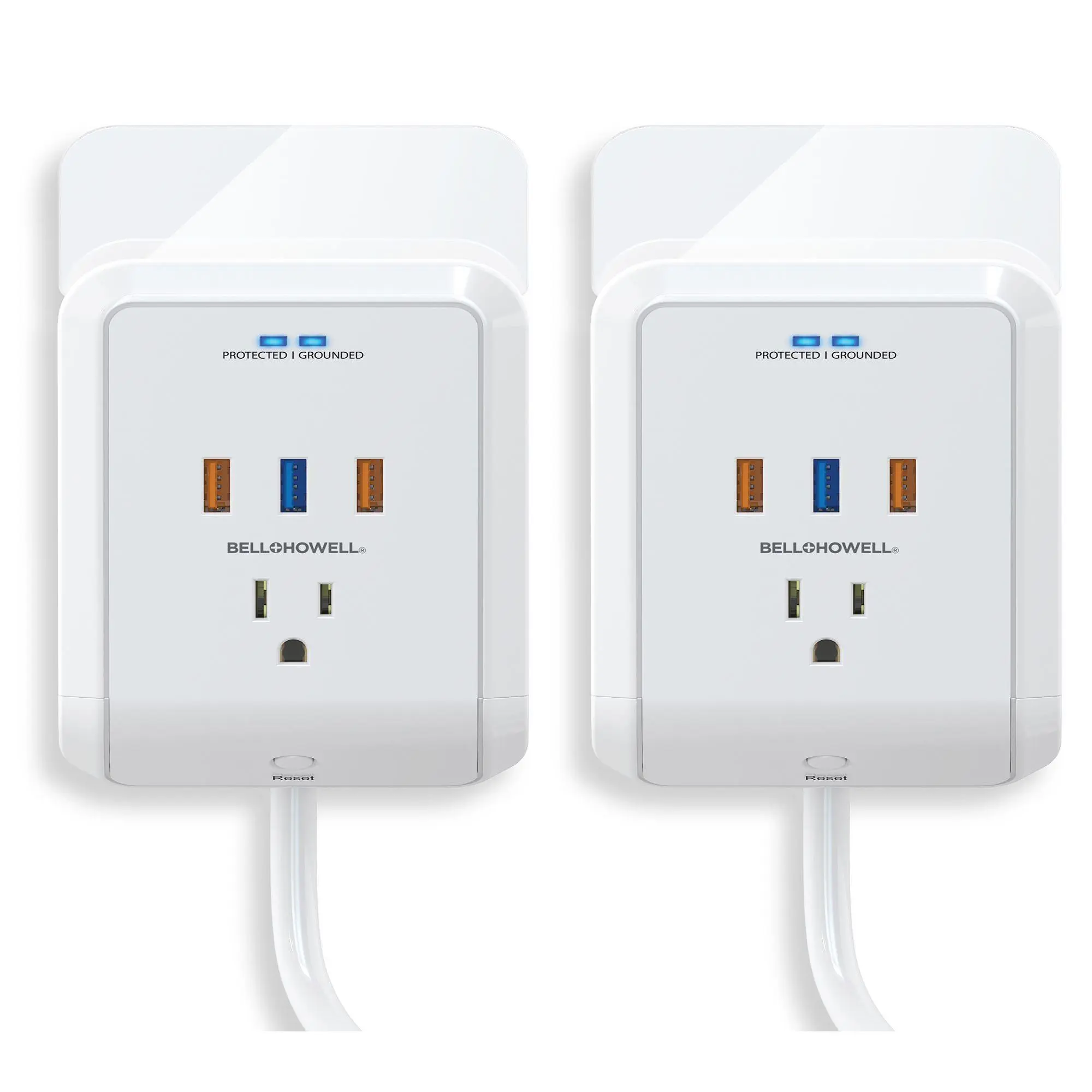 Bell & Howell Set of 2 Power Outlets w/ 6 Ports & Surge Protector