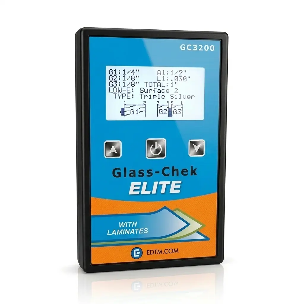 EDTM Glass-Chek ELITE (GC3200)  Portable Glass & IG Thickness Meter with Low-E Detection, Made in USA