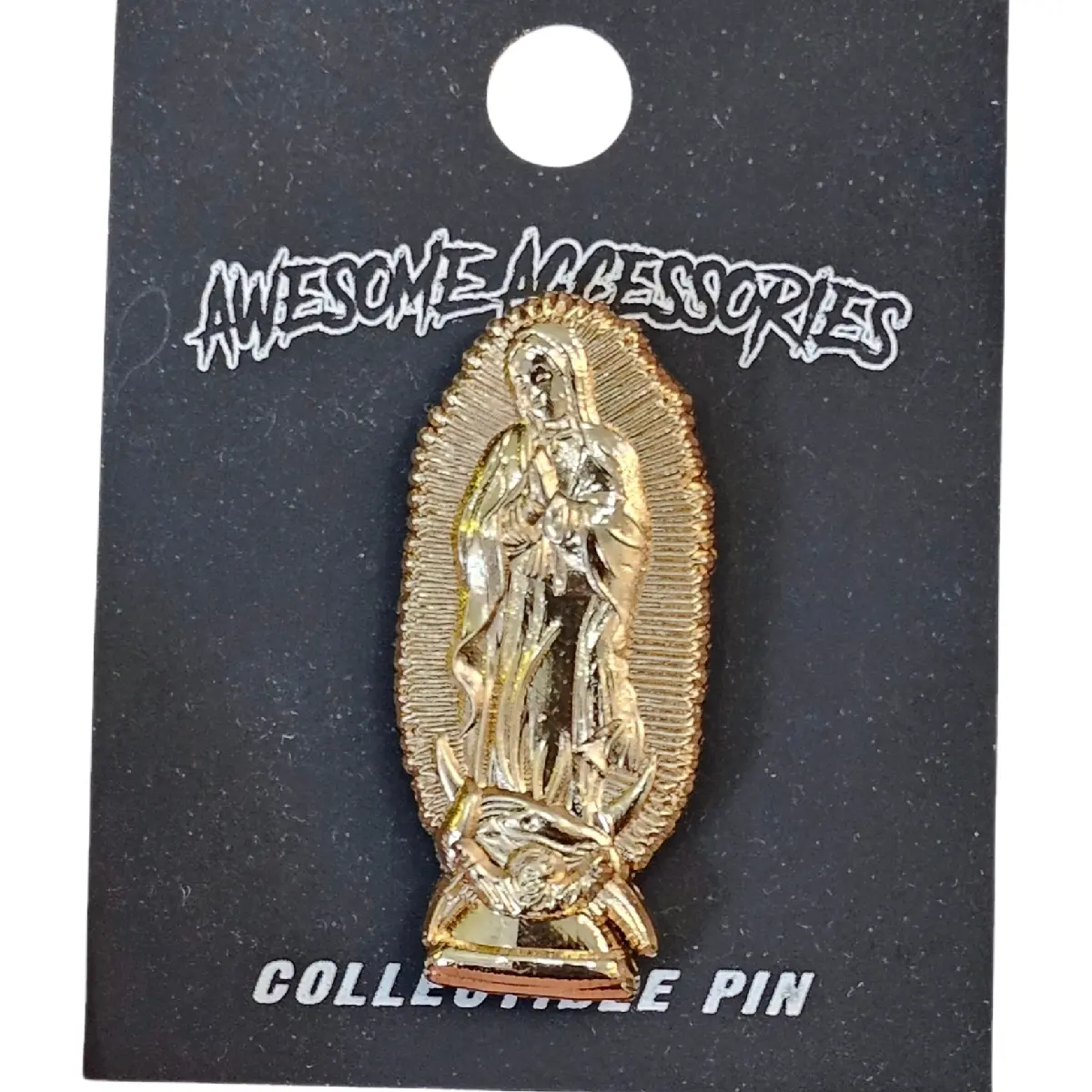 Virgen de Guadalupe Soft Enamel Pin - Premium Gloss Finish, Durable, Customizable Options Available for Hats, Backpacks, and More