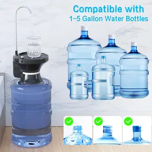 Desk Water Dispenser- Intelligent Desktop Water Bottle, Automatic Water Pump for Universal Bottle Water Dispenser USB Charging Jug Pump for Home, Office, Outdoor (Black)