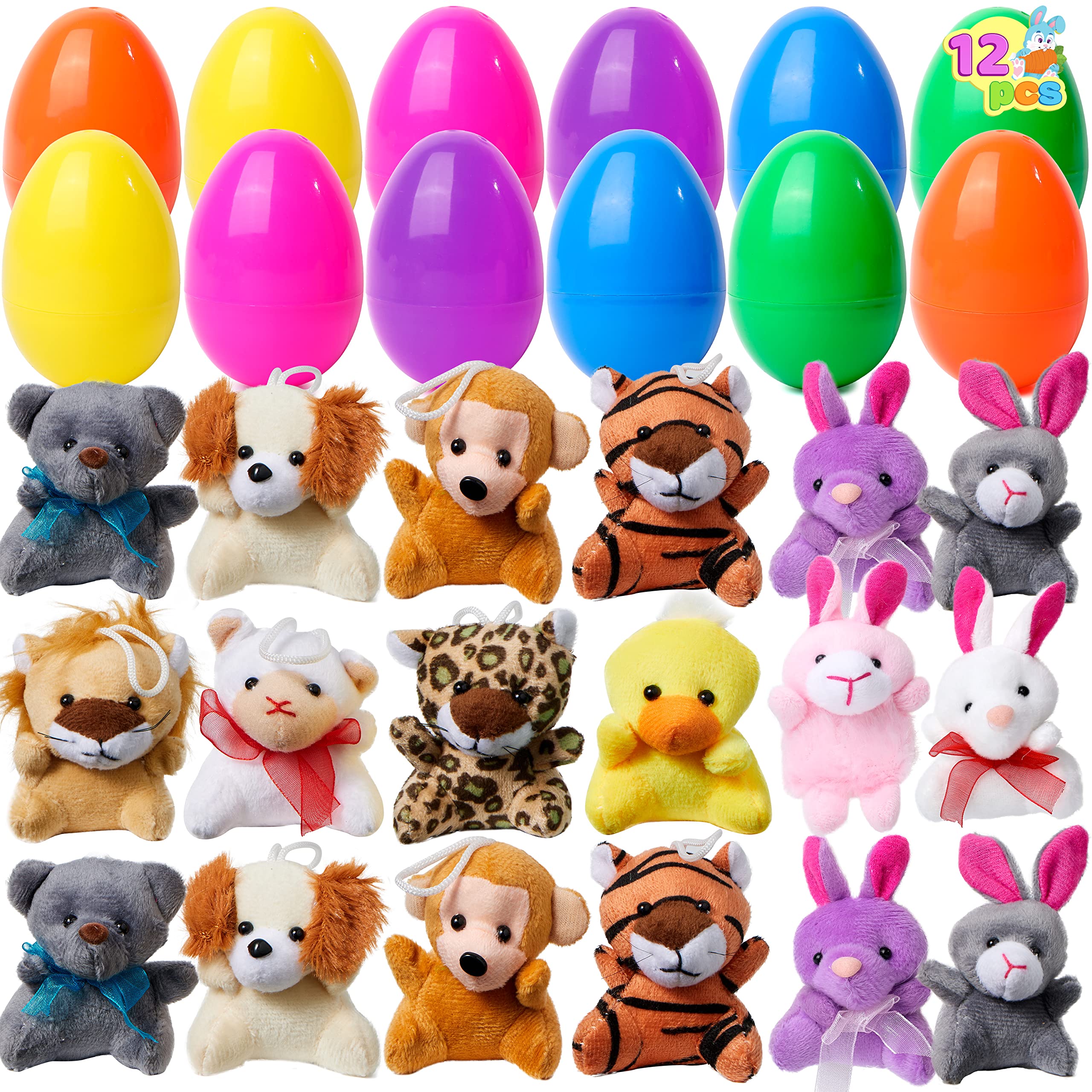 Easter Eggs Filled with Stuffed Animal Toys - 12-Pack Plush Bunny & Chick Surprise Eggs - Perfect for Easter Basket Stuffers, Egg Hunts, and Gifts for Toddlers, Boys, and Girls Easter Eggs Filled with Stuffed Animal Toys - 12-Pack Plush Bunny & Chick Surprise Eggs - Perfect for Easter Basket Stuffers, Egg Hunts, and Gifts for Toddlers, Boys, and Girls