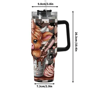 40oz Stainless Steel Vacuum Insulated Tumbler, 1 Count Cute Highland Cow Pattern Water Bottle, Travel Accessories, Summer Cool Bottle, Drinking Cup for Home Office School, Travel Drinkware #GLOBAL PICKS Tumbler Customized bottle jarro de Sports Bottle