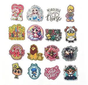 100PCS Mixed Glitter Acrylic Pieces DIY Handmade Craft Making Accessories For Keychain Bag Phone Case Decoration