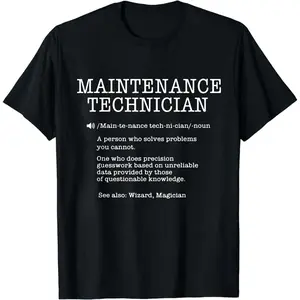 100% Cotton Maintenance Technician Repair Worker Handyman T-Shirt - Soft Breathable Casual Round Neck Tee with Handyman & Tools Graphic Print, Unisex for Men & Women, Machine Washable Workwear Gift Crewneck Menswear