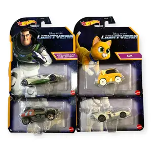 Hot Wheels Lightyear Character Car Collection - 1:64 Scale Diecast Model Cars Featuring Space Ranger Alpha Buzz Lightyear & Sox Collectible Blister Cards