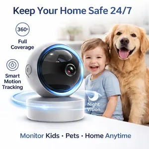 【TIME-LIMIET SALES】SENTKENG 2K Wireless Home Security Camera, 360° Pan & Tilt, Night Vision, Motion Alerts, Two-Way Audio, App Control for Baby, Pets & Family Recording Card