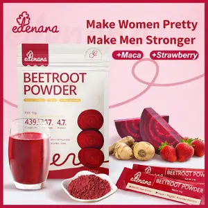 【FDA Approved】Edenara Beetroot Powder + Maca & Strawberry, Supports Blood Production And Strengthens the Heart, Provides Energy & Invigoration, Powerful Antioxidant, Sugar-Freeth