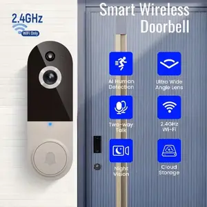 1080P Video Doorbell Camera, Intelligent Body Detection, Cloud Storage, Real-time View, Two-way Audio, Infrared Night Vision, Battery Powered, Monitoring