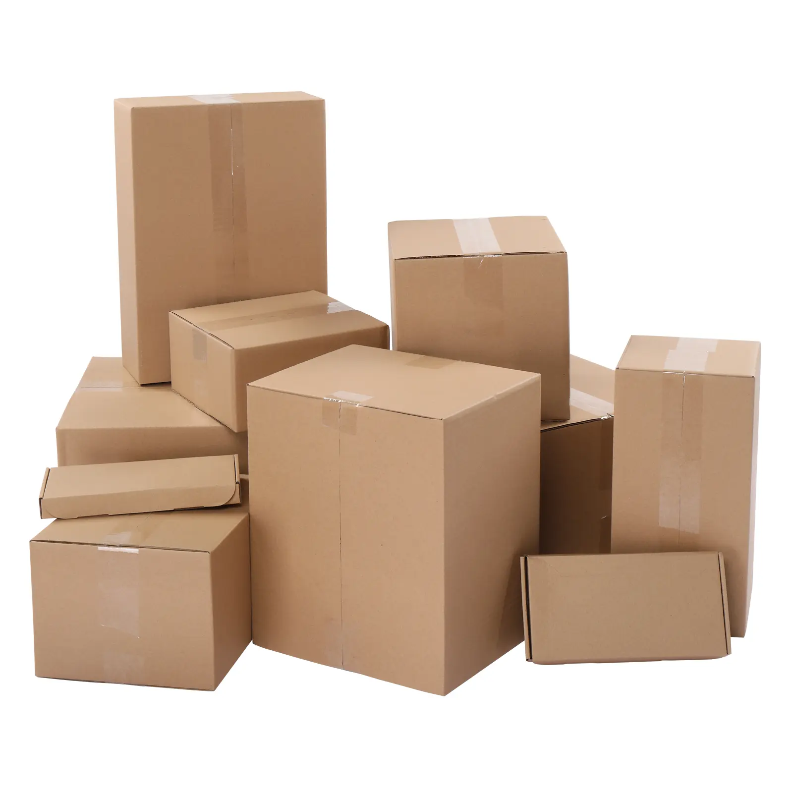 Corrugated Paper Moving Boxes (50/100-Pack) - 1.8mm/2.6mm/3mm Thick Shipping Supplies for Office Stationery Storage, Gift Wrapping Mailing