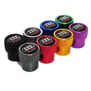 4pcs Gearwheel Style Universal Fit Audi Car Wheels Tire Air Valve Caps Stem Dust Cover Decor 8 Colors