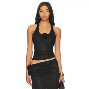 LIONESS Soul Mate Halter Top in Onyx