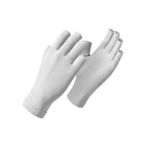 Women's UPF 50+ Sun Protection Gloves - Fingerless Cooling Ice Silk Driving Gloves