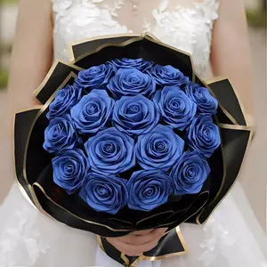 12pcs Finished Satin Ribbon Roses for DIY Eternal Roses, Rose Bouquet for DIY Decor，Ramos Eternal Flower Bouquet, Long-lasting Flowers, Suitable for Weddings, Anniversarie