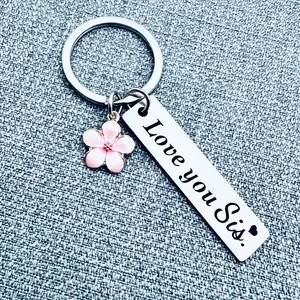 [Birthday Christmas Gift] Love You Sister" Engraved Stainless Steel Keychain - Perfect Birthday, Christmas & Best Friend Gift for Sisters